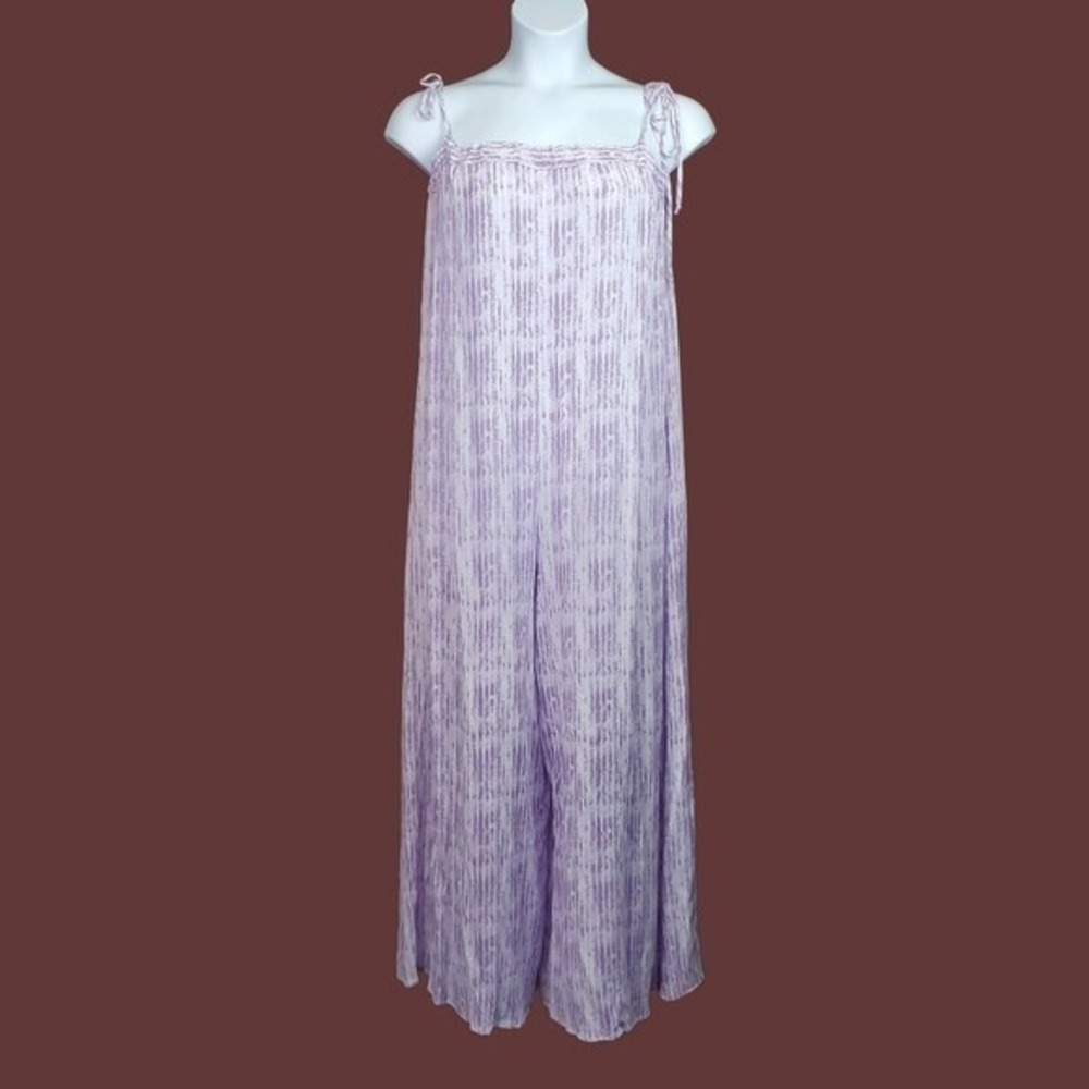 Veveret Womens Sleeveless Lilac Libby Flowy Wide Leg Jumpsuit Size L